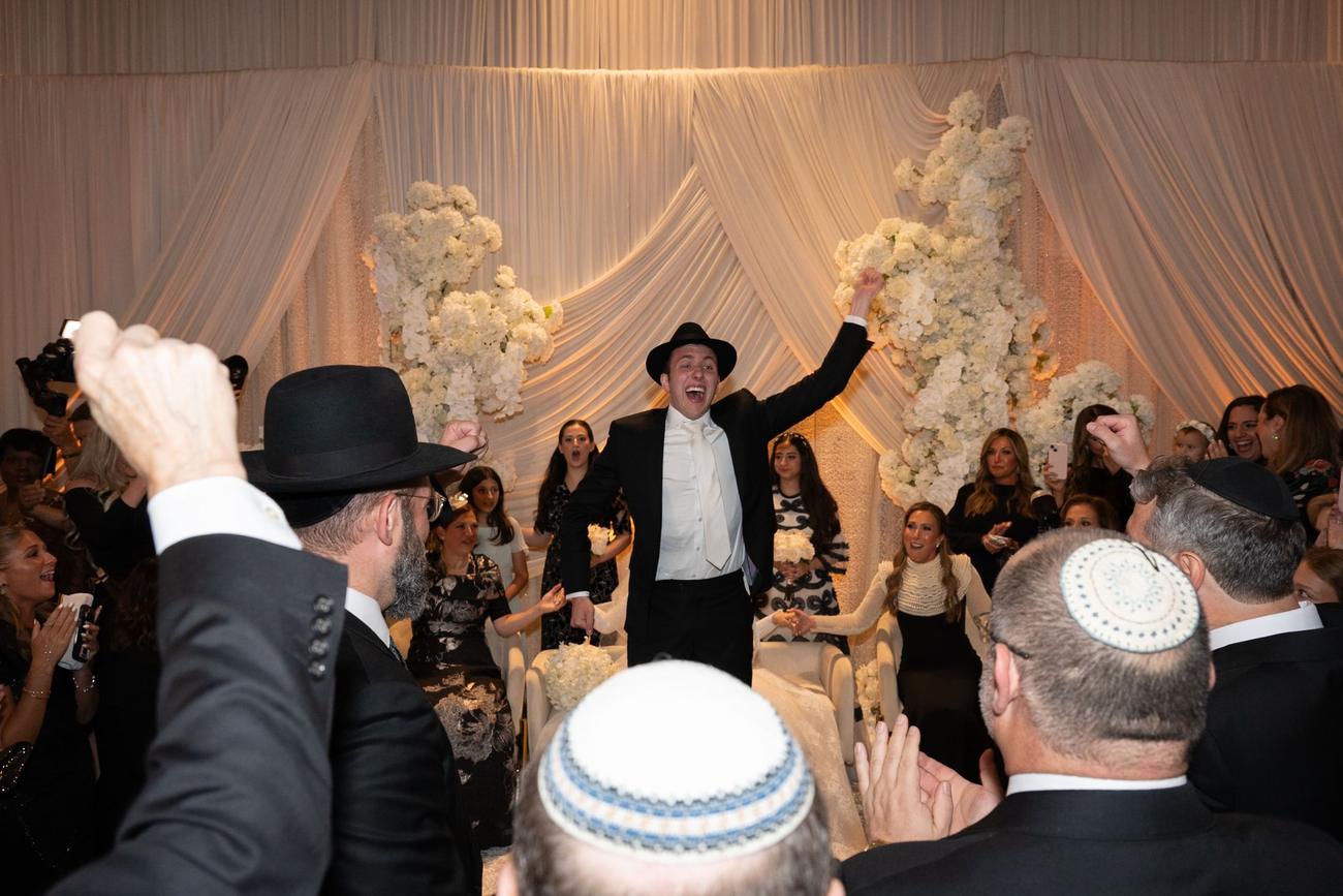 A jubilant moment beneath the chuppah