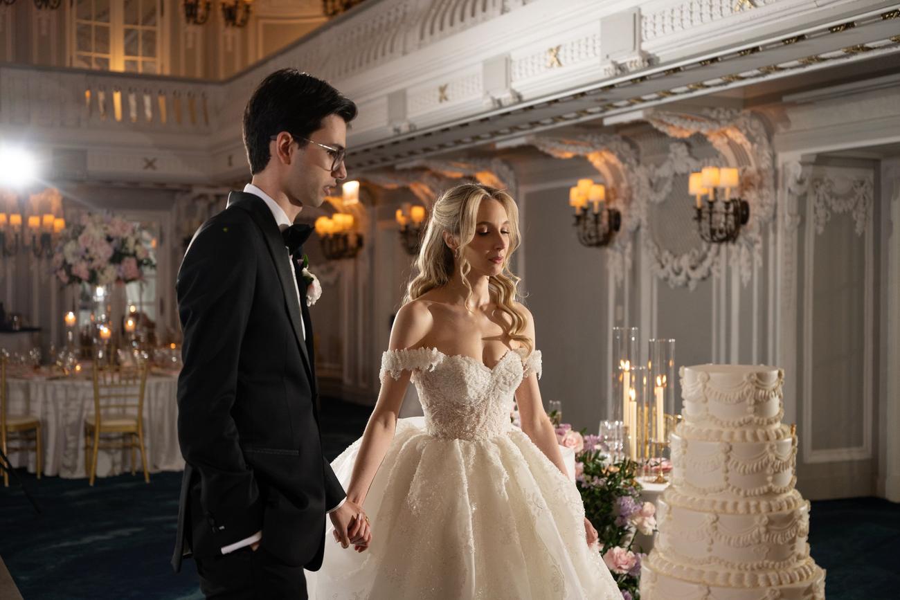 A grand, ornately decorated reception ballroom