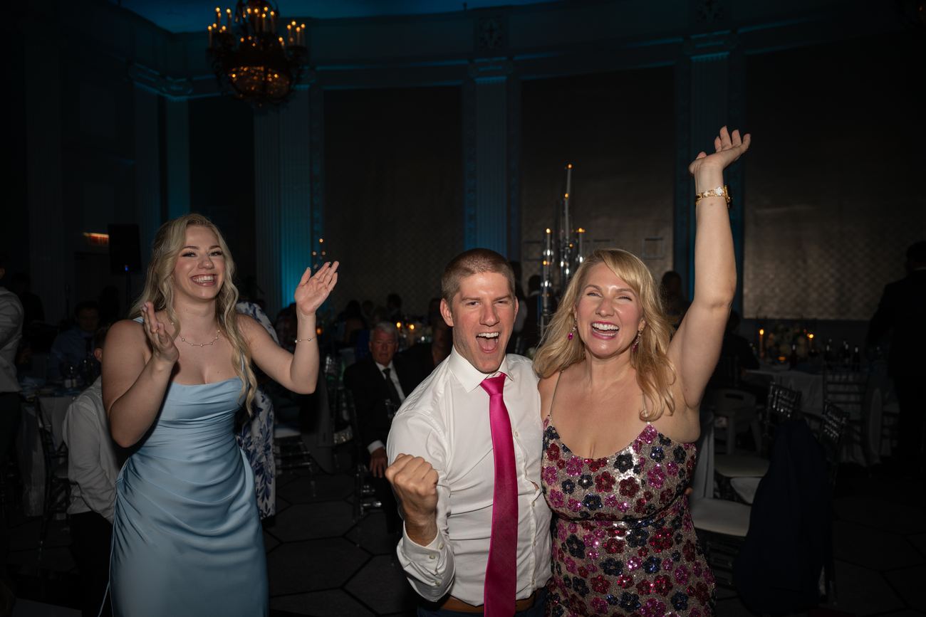 Guests dancing and celebrating together